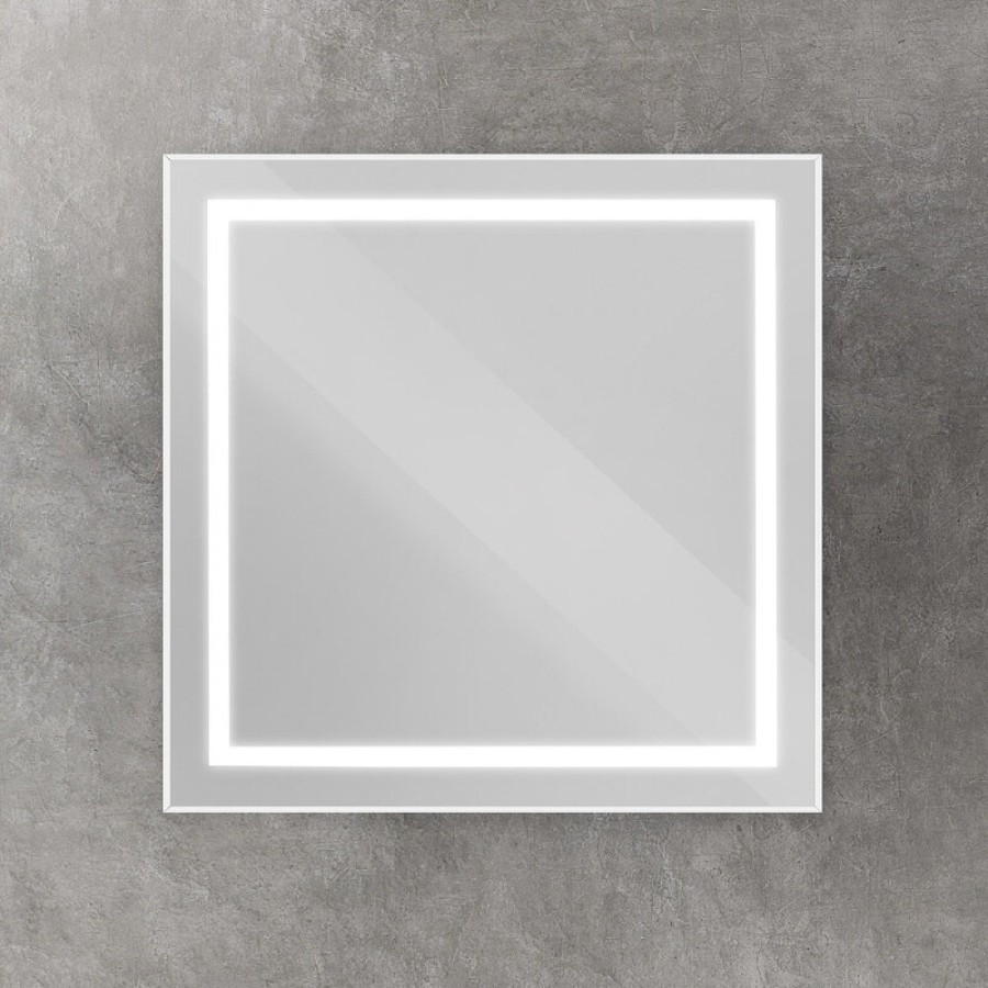 Зеркало BelBagno Kraft SPC-KRAFT-800-800-SENS-AL, 80 см, с LED подсветкой, с сенсорным выключателем, цвет рамы сатин