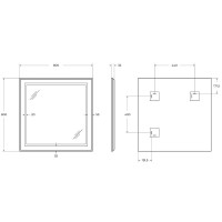Зеркало BelBagno Kraft SPC-KRAFT-800-800-SENS-NERO, 80 см, с LED подсветкой, с сенсорным выключателем, цвет рамы черный