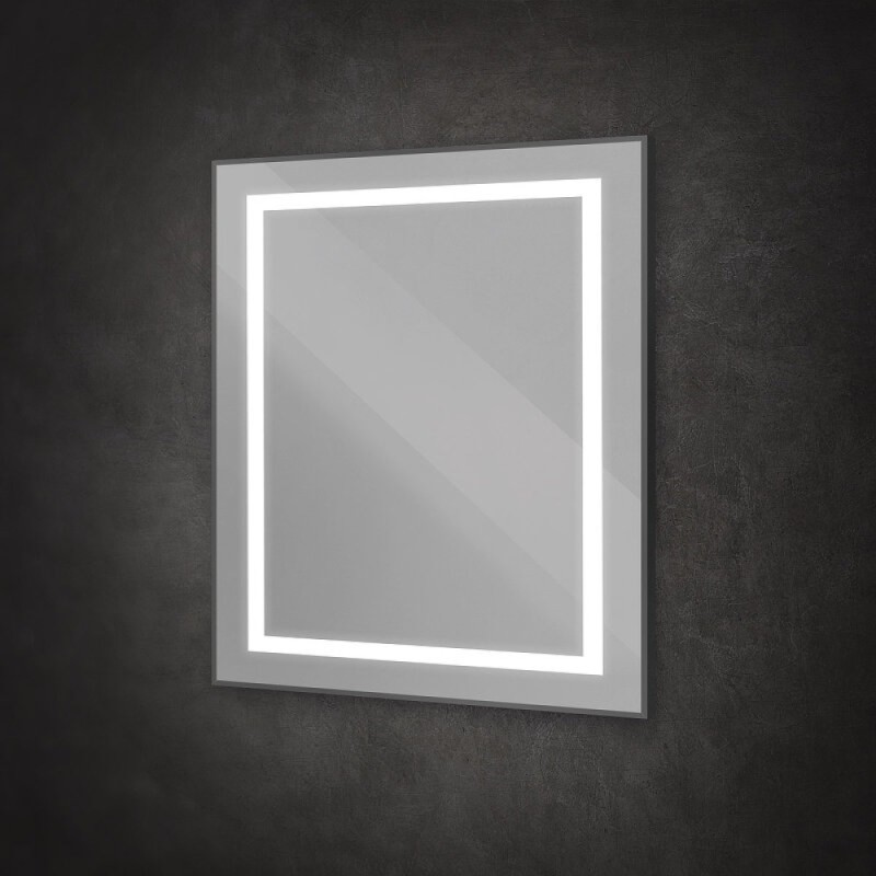 Зеркало BelBagno Kraft SPC-KRAFT-800-800-SENS-NERO, 80 см, с LED подсветкой, с сенсорным выключателем, цвет рамы черный