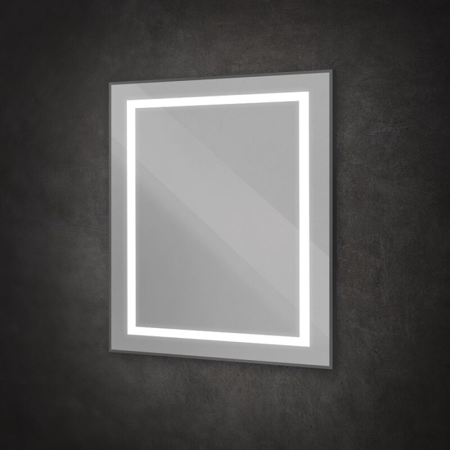 Зеркало BelBagno Kraft SPC-KRAFT-800-800-SENS-NERO, 80 см, с LED подсветкой, с сенсорным выключателем, цвет рамы черный