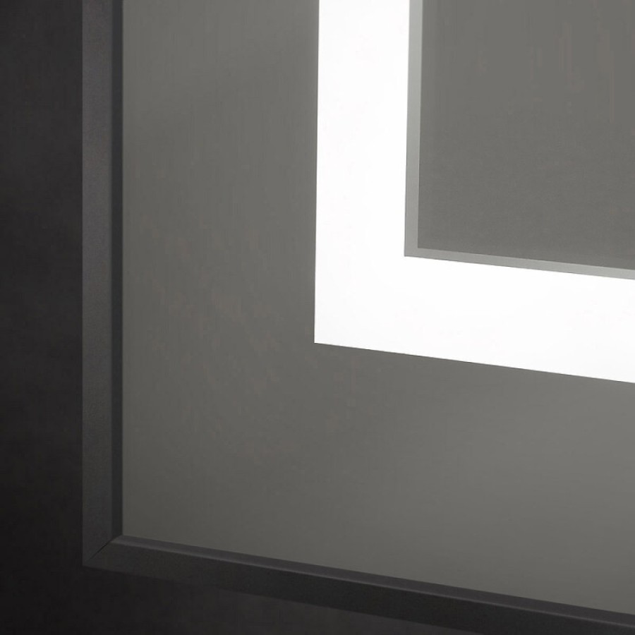 Зеркало BelBagno Kraft SPC-KRAFT-800-800-SENS-NERO, 80 см, с LED подсветкой, с сенсорным выключателем, цвет рамы черный