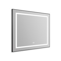 Зеркало BelBagno Kraft SPC-KRAFT-885-785-TCH-WARM-NERO 88.5 см, светодиодная подсветка, с сенсорным выключателем, с подогревом, черный