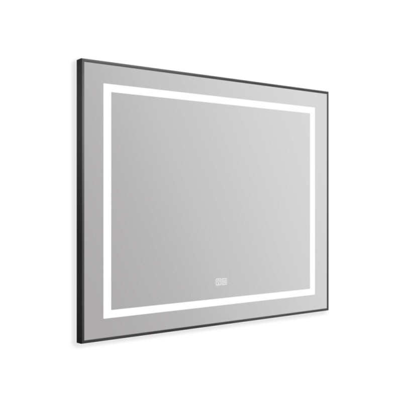 Зеркало BelBagno Kraft SPC-KRAFT-885-785-TCH-WARM-NERO 88.5 см, светодиодная подсветка, с сенсорным выключателем, с подогревом, черный