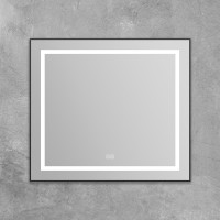 Зеркало BelBagno Kraft SPC-KRAFT-885-785-TCH-WARM-NERO 88.5 см, светодиодная подсветка, с сенсорным выключателем, с подогревом, черный