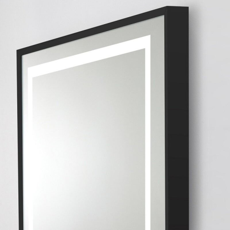 Зеркало BelBagno Kraft SPC-KRAFT-900-800-LED-TCH-WARM-NERO, 90 см, со встроенной подсветкой и подогревом, черный