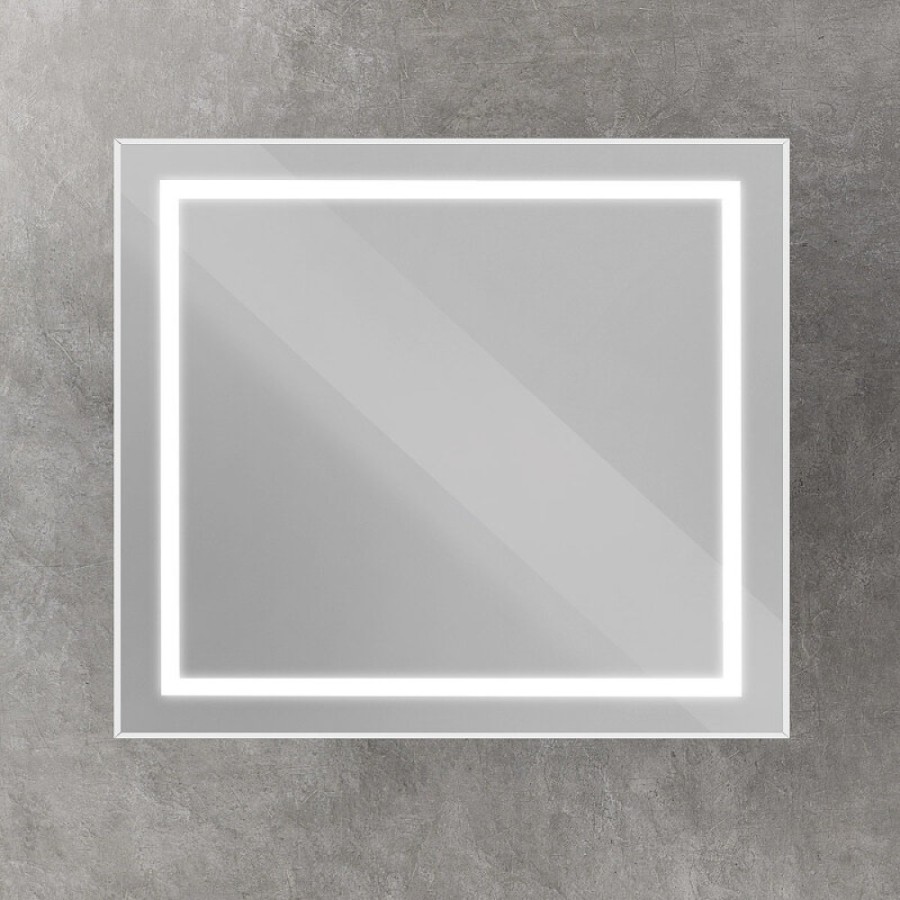 Зеркало BelBagno Kraft SPC-KRAFT-900-800-SENS-AL, 90 см, с LED подсветкой, с сенсорным выключателем, цвет рамы сатин