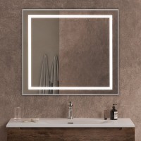 Зеркало BelBagno Kraft SPC-KRAFT-900-800-SENS-AL, 90 см, с LED подсветкой, с сенсорным выключателем, цвет рамы сатин