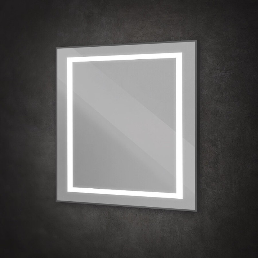 Зеркало BelBagno Kraft SPC-KRAFT-900-800-SENS-NERO, 90 см, с LED подсветкой, с сенсорным выключателем, цвет рамы черный