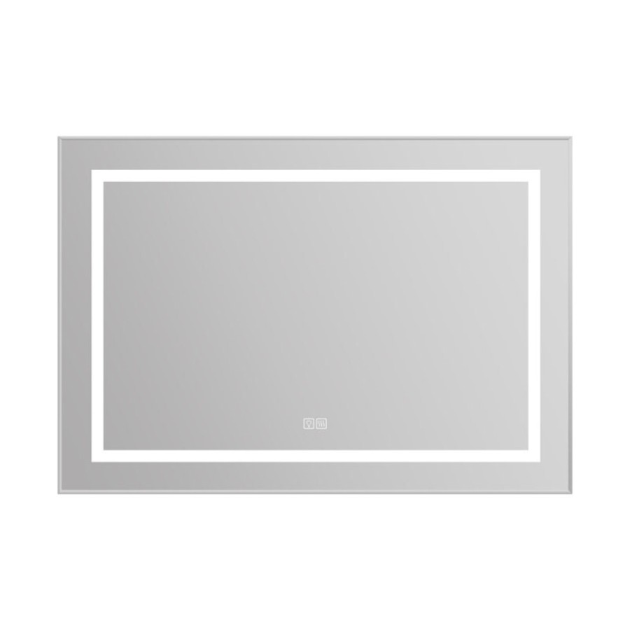Зеркало BelBagno Kraft SPC-KRAFT-985-685-TCH-WARM 98.5 см, светодиодная подсветка, с сенсорным выключателем, с подогревом, сатин