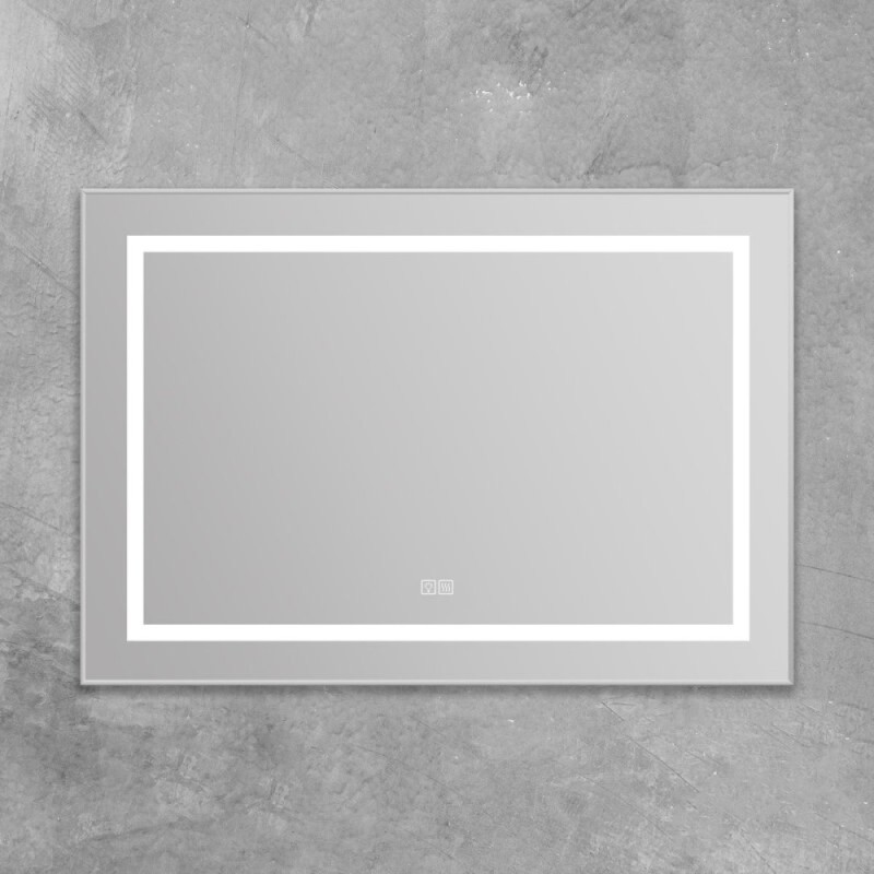 Зеркало BelBagno Kraft SPC-KRAFT-985-685-TCH-WARM 98.5 см, светодиодная подсветка, с сенсорным выключателем, с подогревом, сатин