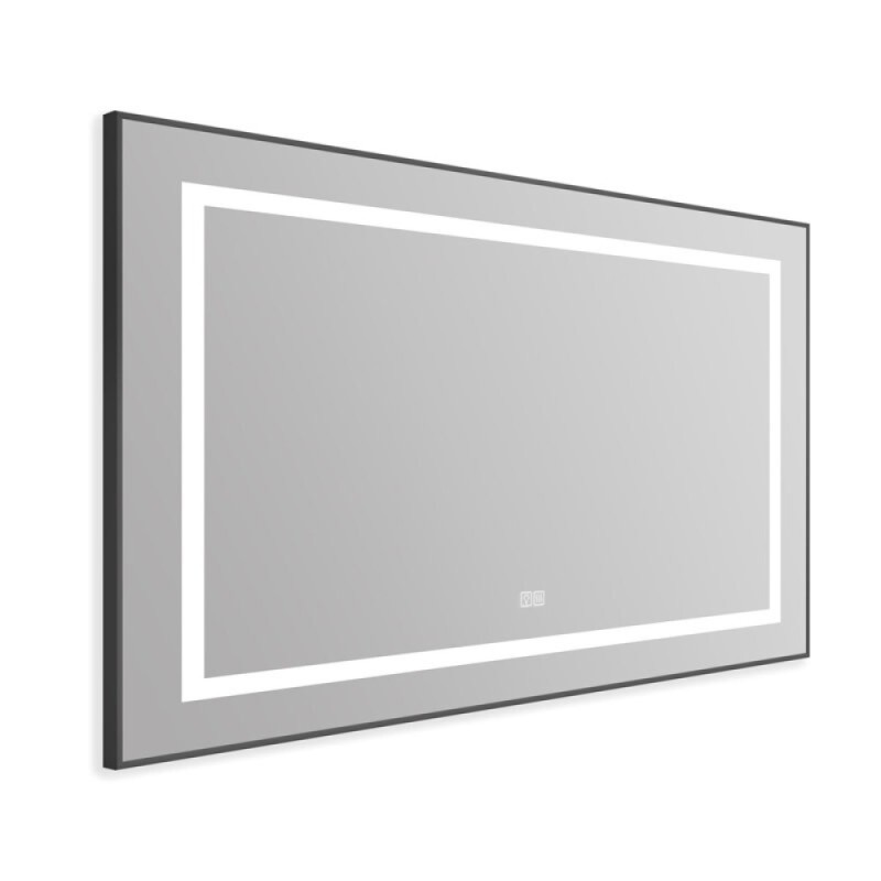 Зеркало BelBagno Kraft SPC-KRAFT-985-685-TCH-WARM-NERO 98.5 см, светодиодная подсветка, с сенсорным выключателем, с подогревом, черный