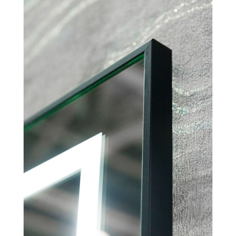 Зеркало BelBagno Kraft SPC-KRAFT-985-685-TCH-WARM-NERO 98.5 см, светодиодная подсветка, с сенсорным выключателем, с подогревом, черный