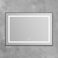 Зеркало BelBagno Kraft SPC-KRAFT-985-685-TCH-WARM-NERO 98.5 см, светодиодная подсветка, с сенсорным выключателем, с подогревом, черный