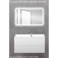 Зеркало BelBagno SPC-MAR-1000-600-LED-BTN 100 x 60 см со встроенным светильником и кнопочным выключателем