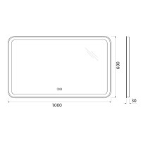 Зеркало BelBagno Marino SPC-MAR-1000-600-LED-TCH-WARM 100 см, светодиодная подсветка, с сенсорным выключателем, с подогревом