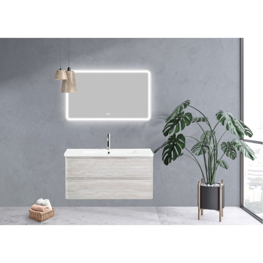 Зеркало BelBagno Marino SPC-MAR-1000-600-LED-TCH-WARM 100 см, светодиодная подсветка, с сенсорным выключателем, с подогревом