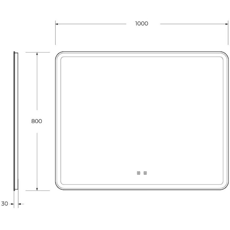 Зеркало BelBagno Marino SPC-MAR-1000-800-LED-TCH-SND 100 см, с подсветкой, голосовым управлением и подогревом