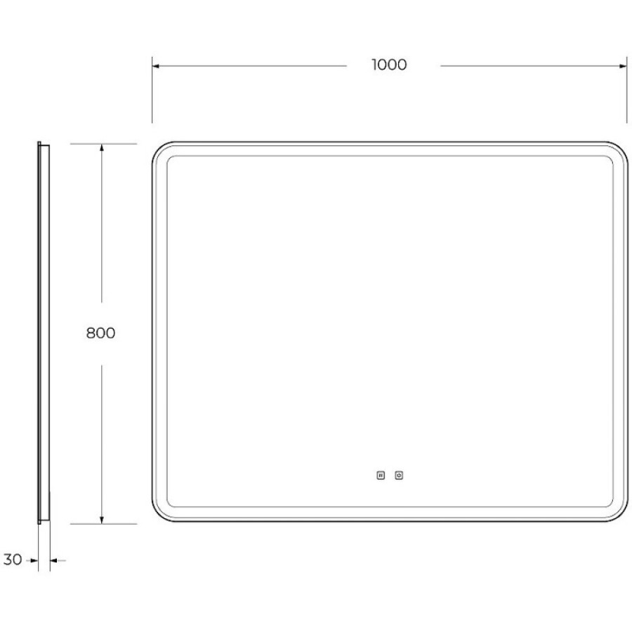 Зеркало BelBagno Marino SPC-MAR-1000-800-LED-TCH-SND 100 см, с подсветкой, голосовым управлением и подогревом