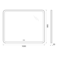 Зеркало BelBagno Marino SPC-MAR-1000-800-LED-TCH-WARM 100 см, светодиодная подсветка, с сенсорным выключателем, с подогревом