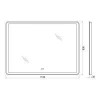 Зеркало BelBagno Marino SPC-MAR-1100-800-LED-TCH-WARM 110 см, светодиодная подсветка, с сенсорным выключателем, с подогревом