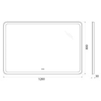 Зеркало BelBagno SPC-MAR-1200-800-LED-TCH-WARM, 120 см, с подсветкой, белый