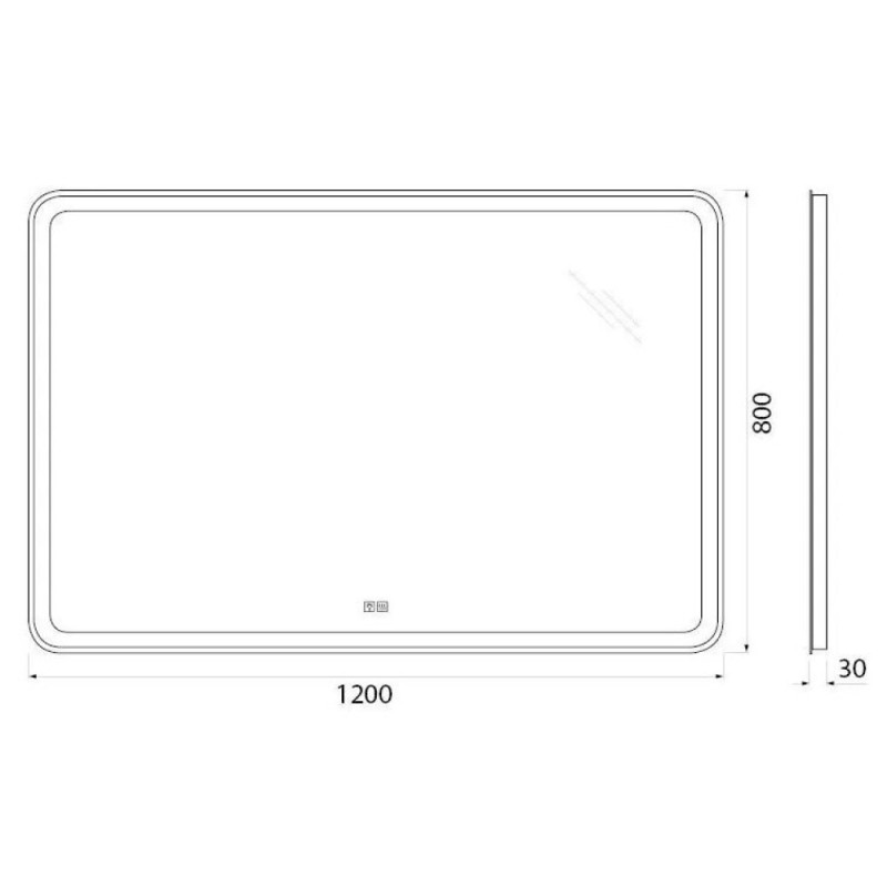 Зеркало BelBagno SPC-MAR-1200-800-LED-TCH-WARM, 120 см, с подсветкой, белый