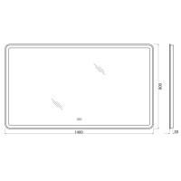 Зеркало BelBagno SPC-MAR-1400-800-LED-TCH-WARM, 140 см, с подсветкой, белый