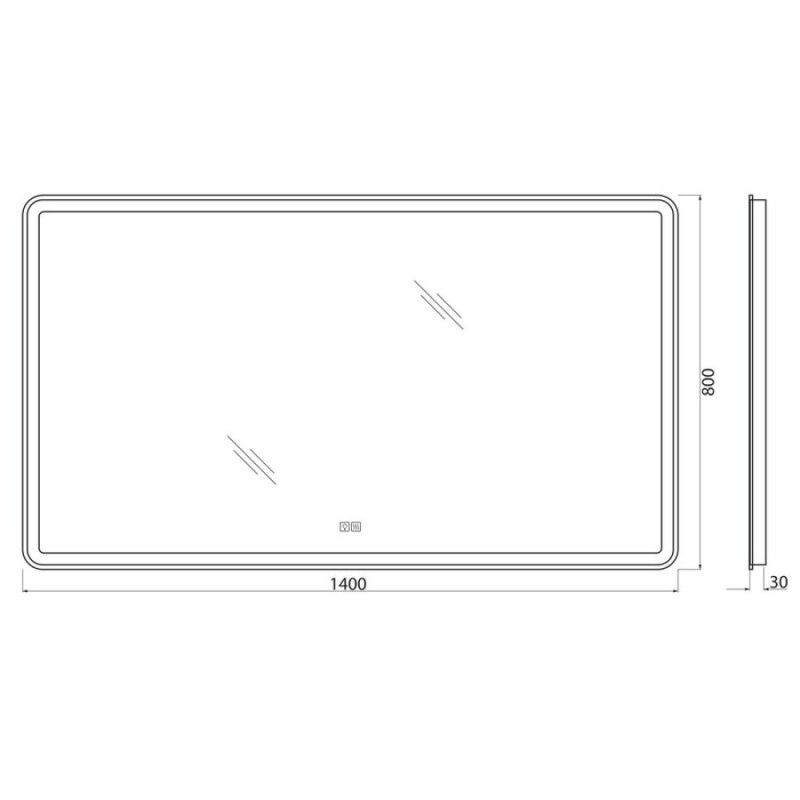 Зеркало BelBagno SPC-MAR-1400-800-LED-TCH-WARM, 140 см, с подсветкой, белый