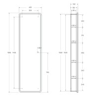 Пенал BelBagno Marino SPC-MAR-450/1600-1A-LED-TCH, 45 х 160 см, с LED-подсветкой и сенсорным выключателем, Bianco Opaco белый матовый