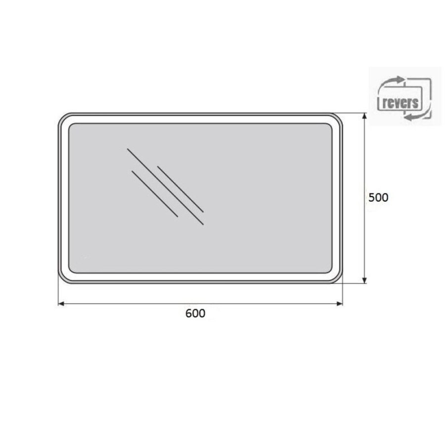 Зеркало BelBagno SPC-MAR-500-600-LED-BTN 50 x 60 см со встроенным светильником и кнопочным выключателем