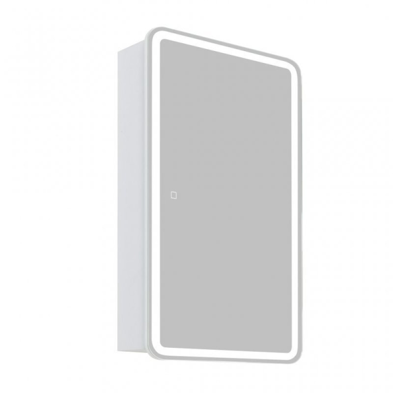 Зеркальный шкаф BelBagno Marino 50 х 80 см, с LED-подсветкой и сенсорным выключателем, Bianco Lucido белый глянец, SPC-MAR-500/800-1A-LED-TCH