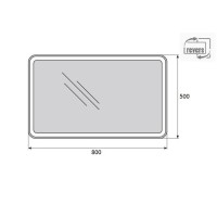 Зеркало BelBagno SPC-MAR-500-800-LED-BTN 50 x 80 см со встроенным светильником и кнопочным выключателем