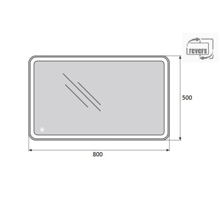 Зеркало BelBagno SPC-MAR-500-800-LED-TCH 50 x 80 см со встроенным светильником и сенсорным выключателем