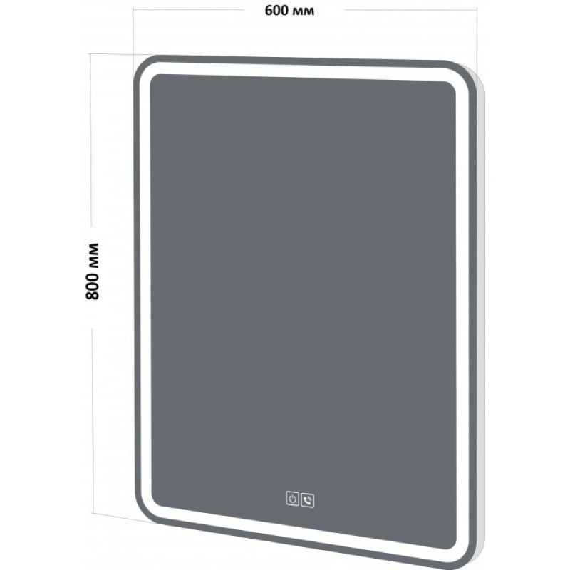 Зеркало BelBagno SPC-MAR-600-800-LED-TCH-PHONE 60 x 80 см со встроенным светильником, сенсорным выключателем, блютуз-модулем, микрофоном и динамиками