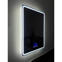 Зеркало BelBagno SPC-MAR-600-800-LED-TCH-RAD, 60 x 80 см, со встроенным светильником, сенсорным выключателем, bluetooth, цифровым термометром, радио