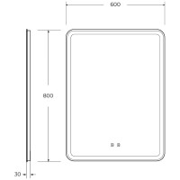 Зеркало BelBagno Marino SPC-MAR-600-800-LED-TCH-SND, 60 см, с подсветкой, голосовым управлением и подогревом