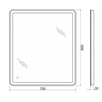Зеркало BelBagno SPC-MAR-700-800-LED-TCH 70 x 80 см со встроенным светильником и сенсорным выключателем