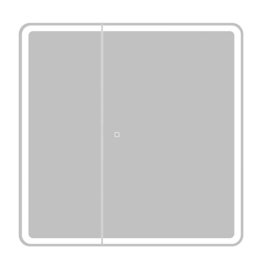 Зеркальный шкаф BelBagno Marino 80 х 80 см, с LED-подсветкой и сенсорным выключателем, Bianco Lucido белый глянец, SPC-MAR-800/800-2A-LED-TCH