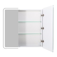 Зеркальный шкаф BelBagno Marino 80 х 80 см, с LED-подсветкой и сенсорным выключателем, Bianco Lucido белый глянец, SPC-MAR-800/800-2A-LED-TCH