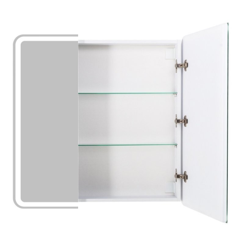 Зеркальный шкаф BelBagno Marino 80 х 80 см, с LED-подсветкой и сенсорным выключателем, Bianco Lucido белый глянец, SPC-MAR-800/800-2A-LED-TCH