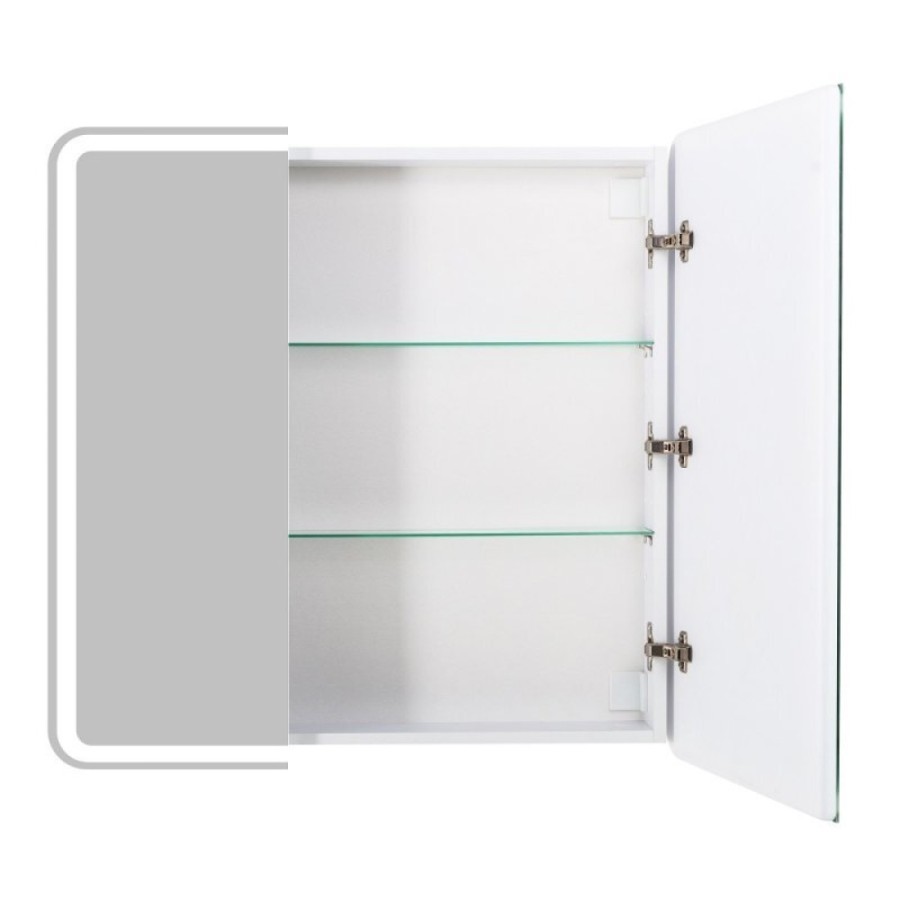 Зеркальный шкаф BelBagno Marino 80 х 80 см, с LED-подсветкой и сенсорным выключателем, Bianco Lucido белый глянец, SPC-MAR-800/800-2A-LED-TCH