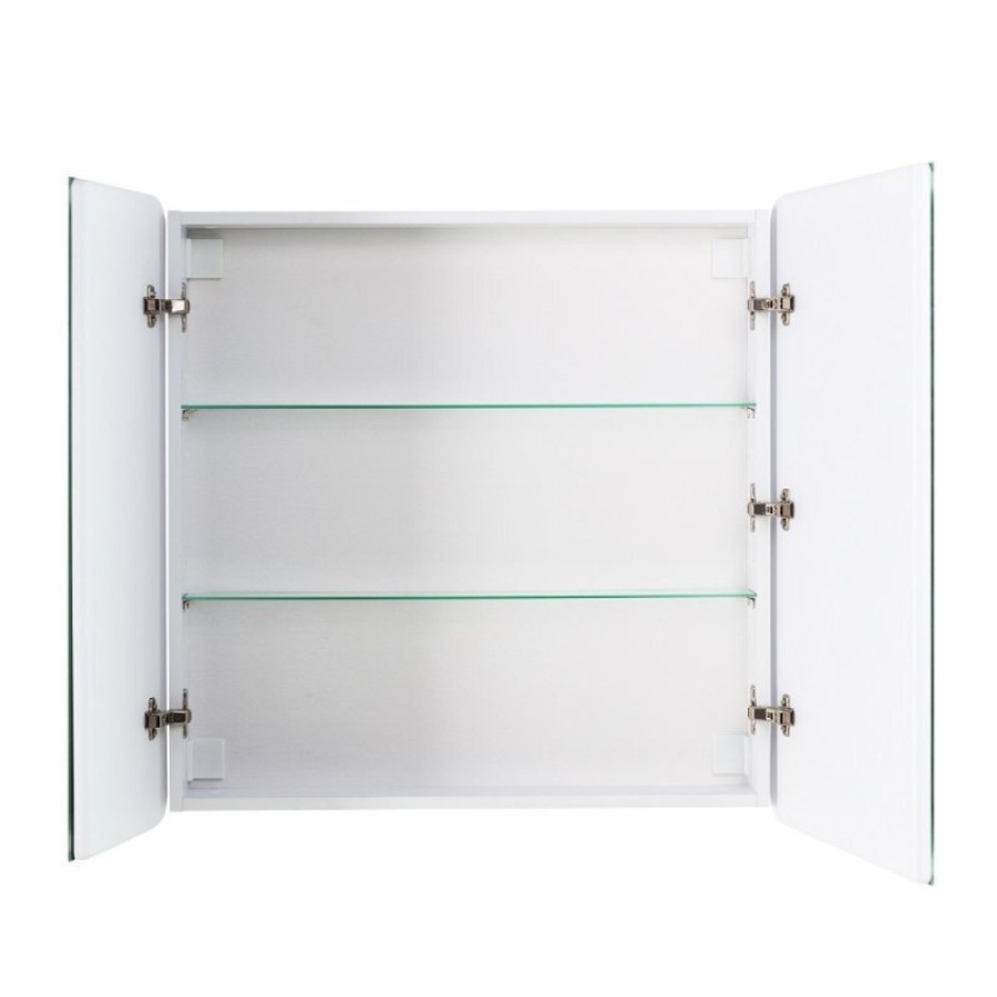 Зеркальный шкаф BelBagno Marino 80 х 80 см, с LED-подсветкой и сенсорным выключателем, Bianco Lucido белый глянец, SPC-MAR-800/800-2A-LED-TCH