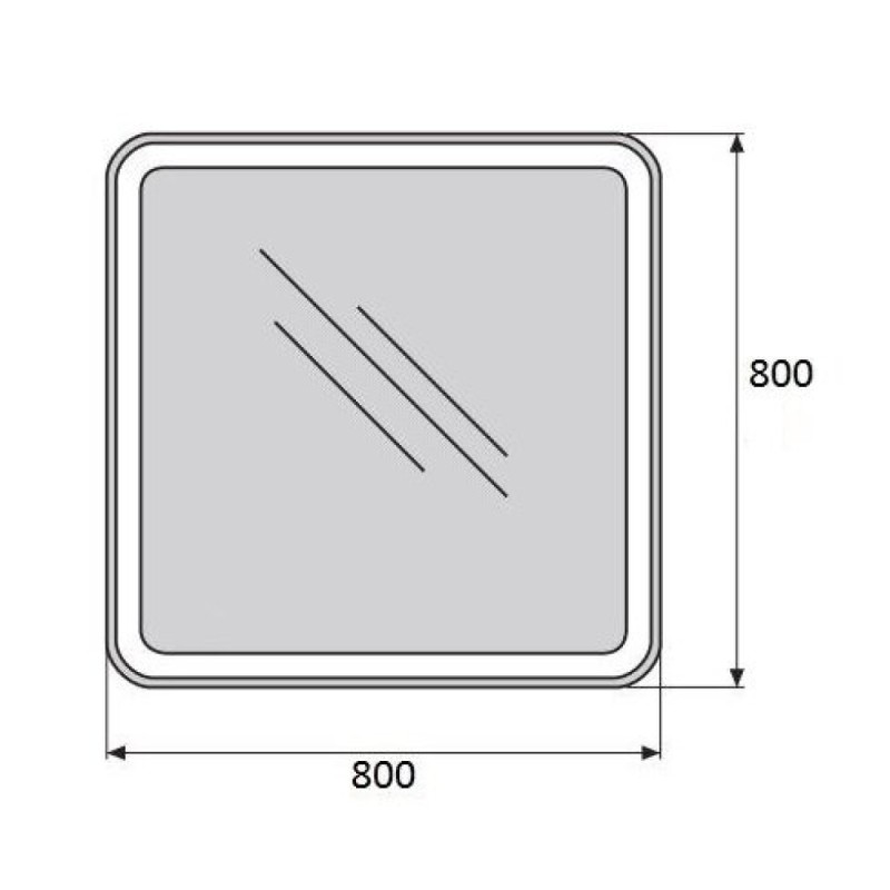 Зеркало BelBagno SPC-MAR-800-800-LED-BTN 80x 80 см со встроенным светильником и кнопочным выключателем