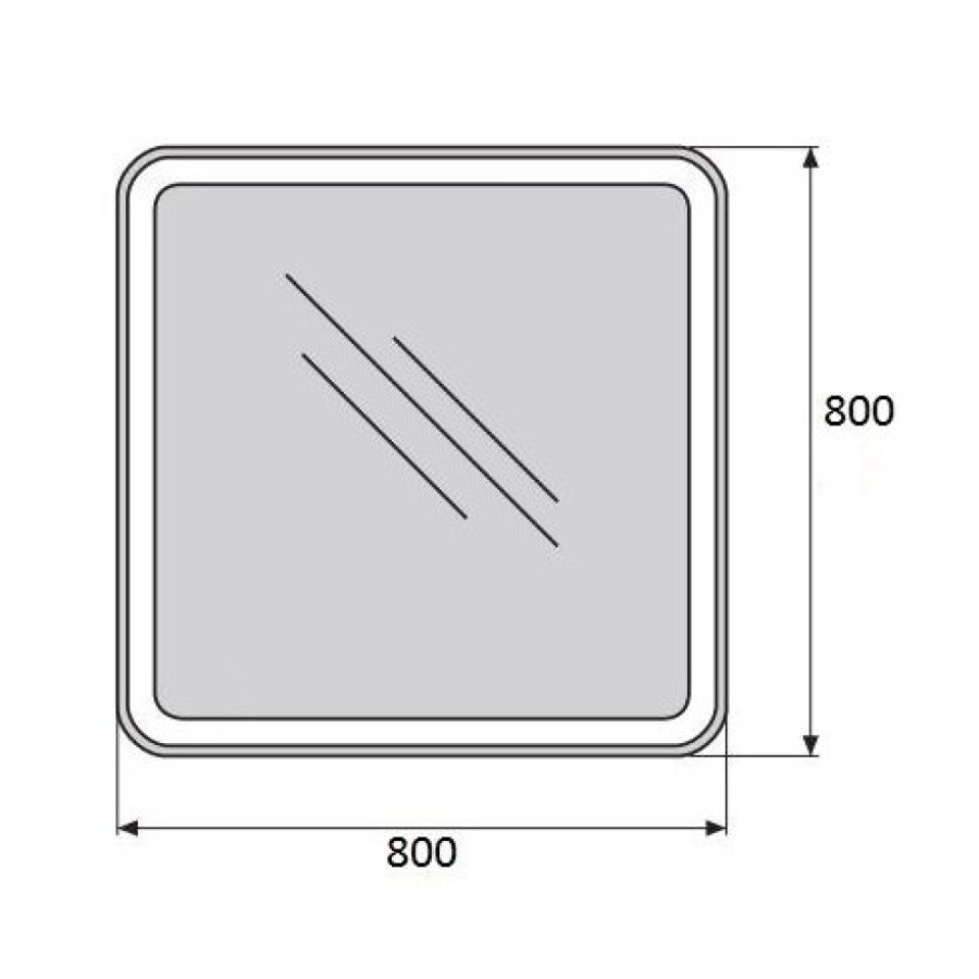 Зеркало BelBagno SPC-MAR-800-800-LED-BTN 80x 80 см со встроенным светильником и кнопочным выключателем