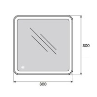 Зеркало BelBagno SPC-MAR-800-800-LED-TCH 80 x 80 см, со встроенным светильником и сенсорным выключателем