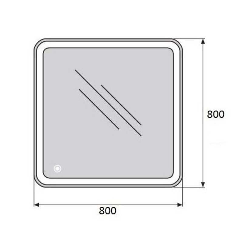 Зеркало BelBagno SPC-MAR-800-800-LED-TCH 80 x 80 см, со встроенным светильником и сенсорным выключателем