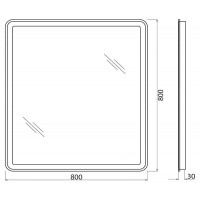 Зеркало BelBagno 80x80 см со встроенным светильником и сенсорным выключателем и подогревом, SPC-MAR-800-800-LED-TCH-WARM
