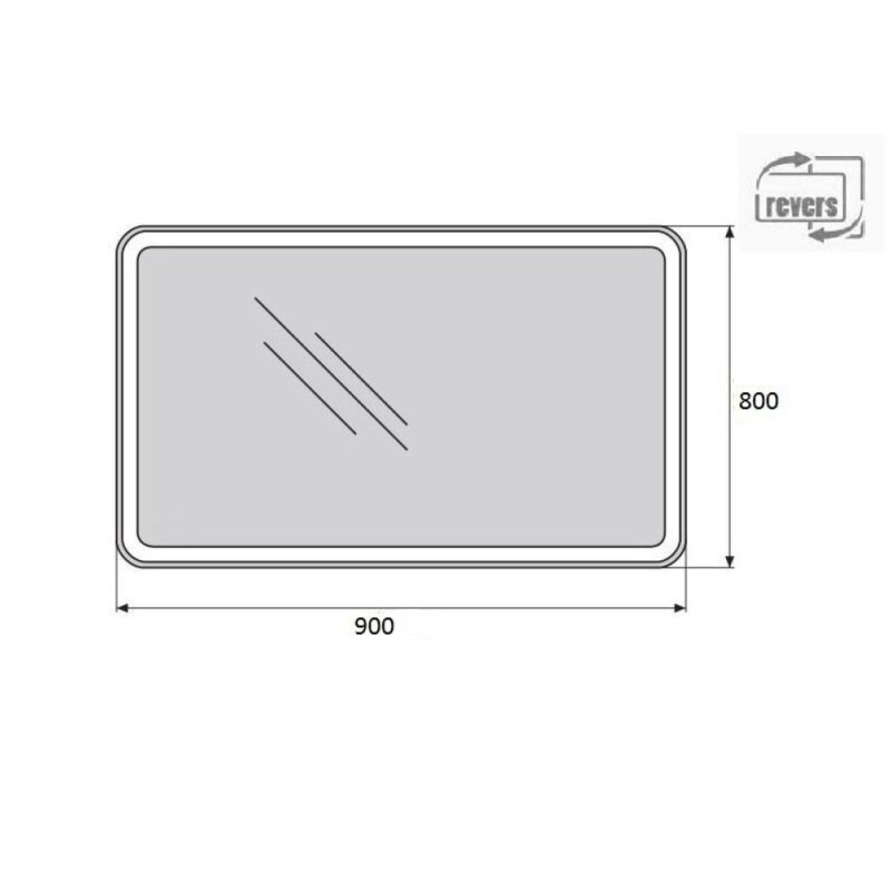 Зеркало BelBagno SPC-MAR-900-800-LED-BTN 90 x 80 см со встроенным светильником и кнопочным выключателем