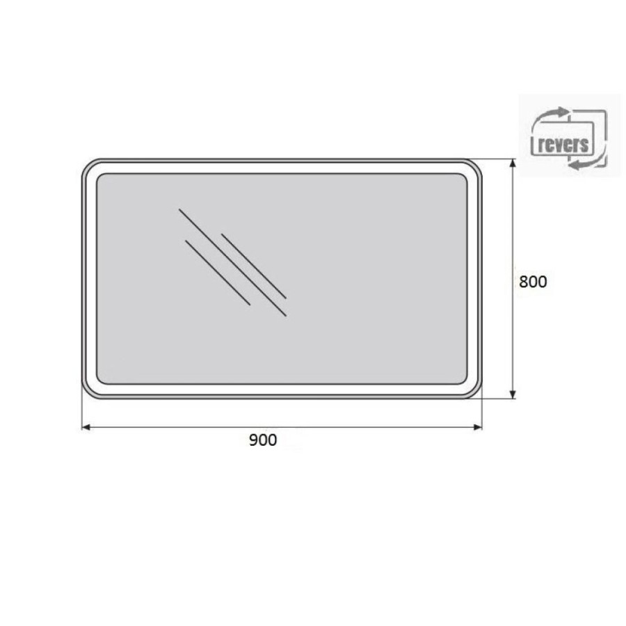 Зеркало BelBagno SPC-MAR-900-800-LED-BTN 90 x 80 см со встроенным светильником и кнопочным выключателем
