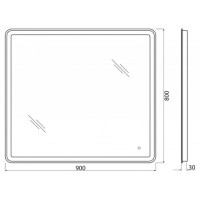 Зеркало BelBagno SPC-MAR-900-800-LED-TCH-WARM 90x80 см со встроенным светильником и сенсорным выключателем и подогревом